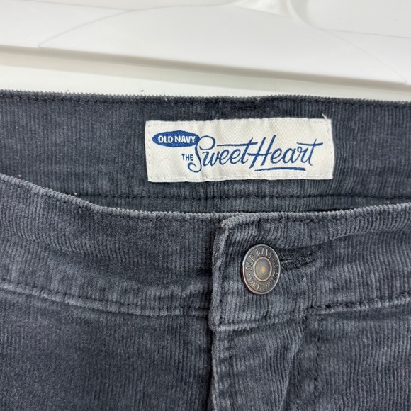 Old Navy Womens Size 8 Sweetheart Corduroy Pants Dark Gray Straight Leg Low Rise - Picture 2 of 7